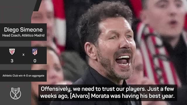 Simeone seeking improvement in both boxes as Atlético lose semi-final