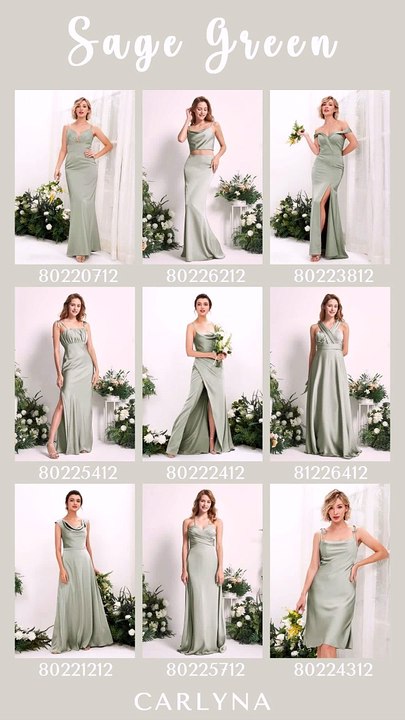 Unleash your inner goddess in our elegant sage green gowns.