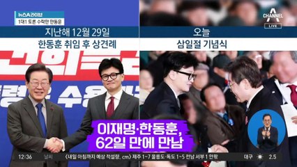 62일 만에 마주친 韓-李…생방송 토론 열릴까?