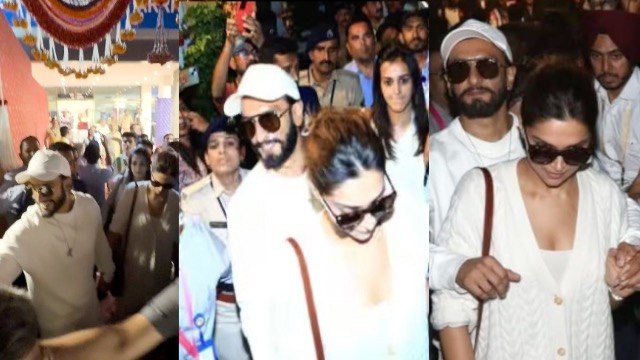 Ranveer Singh Protects Pregnant Deepika Padukone Mobbed By Fans At Jamnagar Airport, Watch Video
