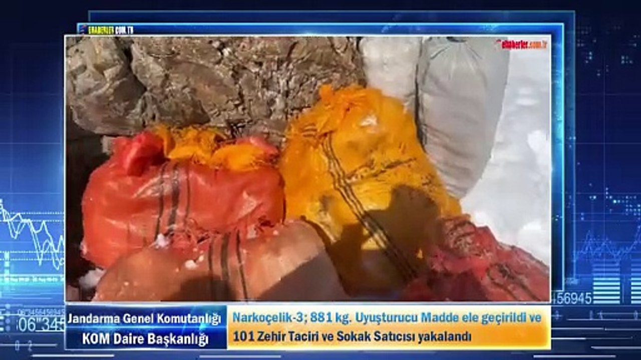 Narkoçelik-3; 881 kg. Uyuşturucu Madde ele geçirildi ve 101 Zehir Taciri ve Sokak Satıcısı yakalandı