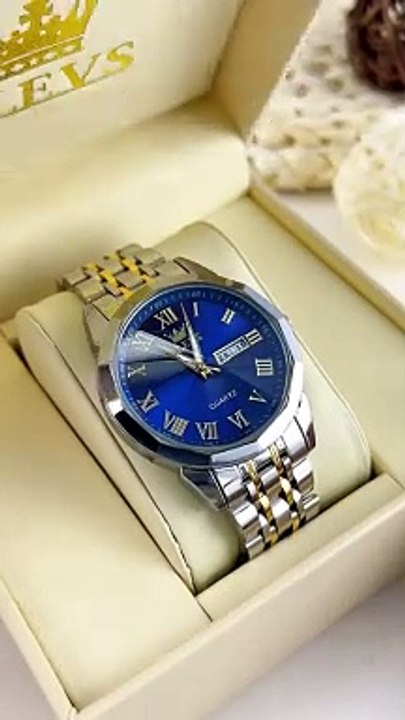 OLEVS Men’s Watches Rhombus Mirror Original Quartz Watch for Man Waterproof Luminous Stainless Steel Wristwatch Male Date Week