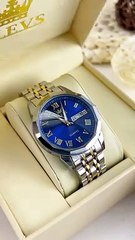 OLEVS Men’s Watches Rhombus Mirror Original Quartz Watch for Man Waterproof Luminous Stainless Steel Wristwatch Male Date Week