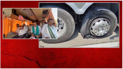 BRS Chalo Medigadda యాత్రలో తప్పిన ప్రమాదం.. ఊపిరి పీల్చుకున్న BRS నాయకులు | Telugu Oneindia