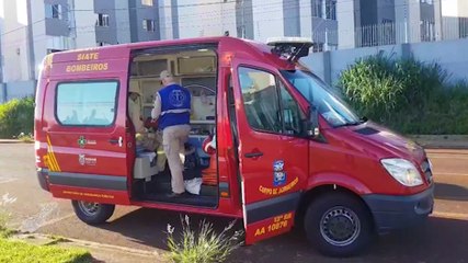 Mãe e filho caem de bicicleta e Corpo de Bombeiros é acionado