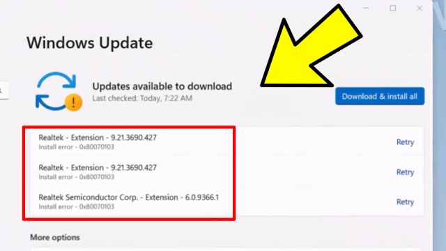 How To Fix Driver Install Realtek Semiconductor Corp Extension With Error 0x80070103 Keeps Always Showing in Windows 11