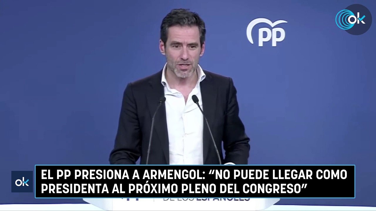 El PP presiona a Armengol: "No puede llegar como presidenta al próximo pleno del Congreso”