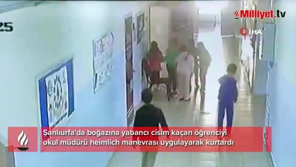 Okul müdüründen öğrencinin hayatını kurtaran hareket