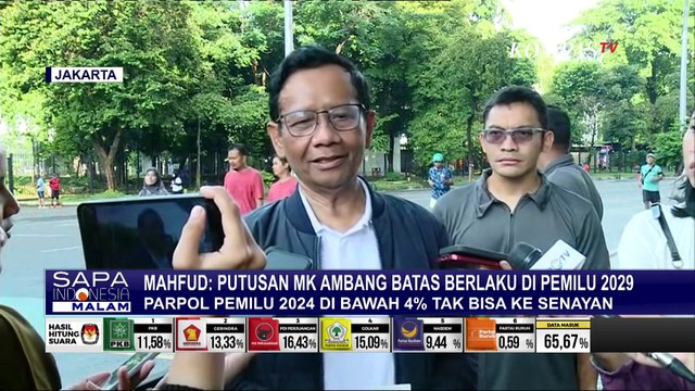 Kata Mahfud Terkait Putusan MK Hapus Ambang Batas Parlemen 4 Persen