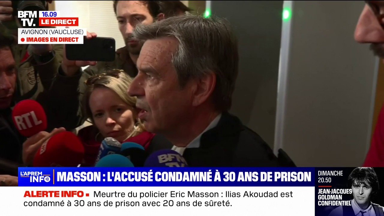 Meurtre du policier Éric Masson: "Un verdict sévère" réagit Philippe Expert, avocat de la famille, après la condamnation d'Ilias Akoudad à 30 ans de prison