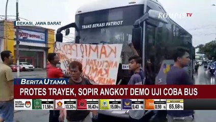 Uji Coba BisKita Trans Bekasi Patriot Didemo Sejumlah Sopir Angkot