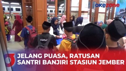 Jelang Puasa, Stasiun Jember Dibanjiri Santri yang Mudik