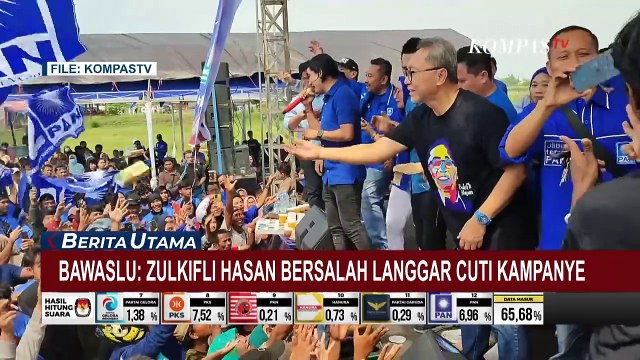 Bawaslu Putuskan Ketum PAN Zulkifli Hasan Langgar Aturan Pemilu, Dijatuhi Sanksi Teguran