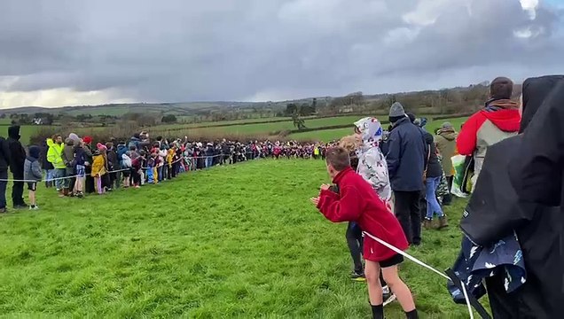 Year 3 and 4 boys race at Primary Schools Cross Country in Liskeard