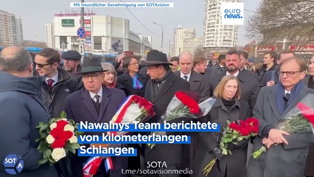 Trauerfeier von Alexej Nawalny: Tausende Menschen nehmen Abschied