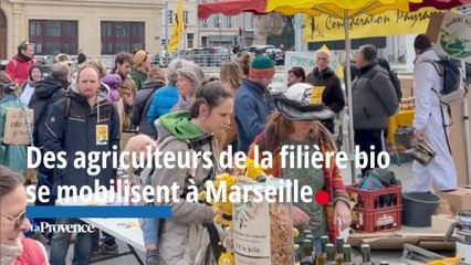 Des agriculteurs de la filière bio se mobilisent à Marseille