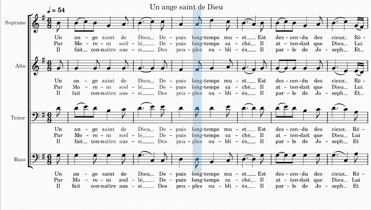 Un ange saint de Dieu (Cantique No 8)