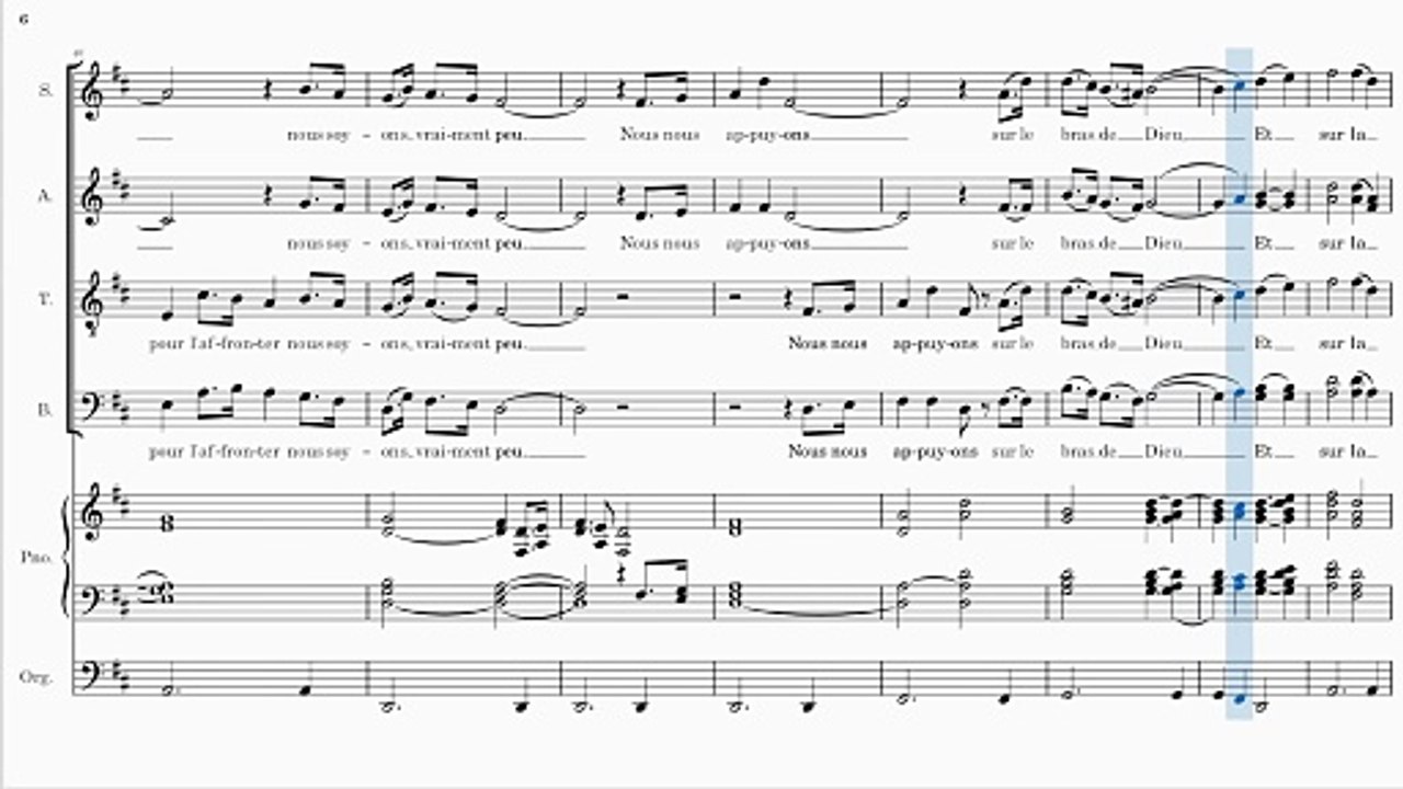 Mettons de l'ardeur (partition SSAATTBB) Version française de Let us All Press On Reprise
