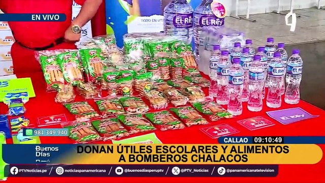 Donan útiles escolares y alimentos para hijos de bomberos del Callao