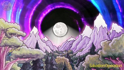 Hypnosis - Animated Moon and Mountain Landscape , Cleansing Energy + Entities