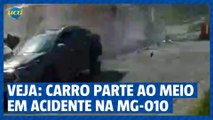 Homem flagra acidente em passarela na MG-010