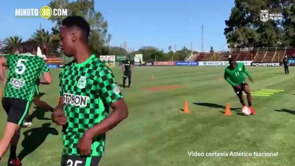 Intenso entrenamiento de Atlético Nacional en Uruguay