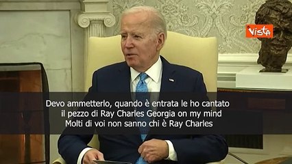 Biden riceve Meloni: Quando ? entrata le ho cantato Georgia on my mind di Ray Charles