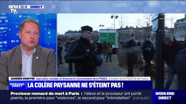 Agriculteurs interpellés à Paris: Le temps que le gouvernement met à nous répondre engendre des mouvements de ce type-là , affirme Damien Greffin (vice-président de la FNSEA)