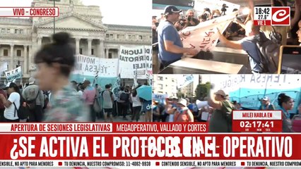 Mega operativo de seguridad y cortes en los alrededores del Congreso
