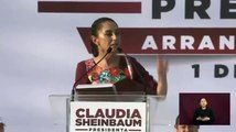 Claudia Sheinbaum resbala e invita a que siga la corrupción en su arranque de campaña