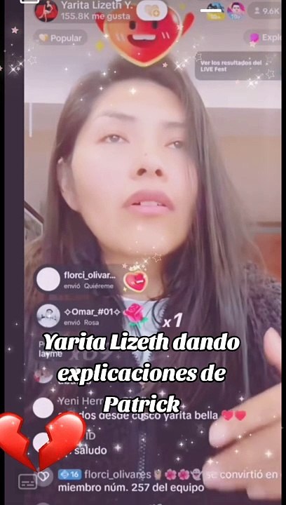Yarita Lizeth dando explicaciones de Patrick.
