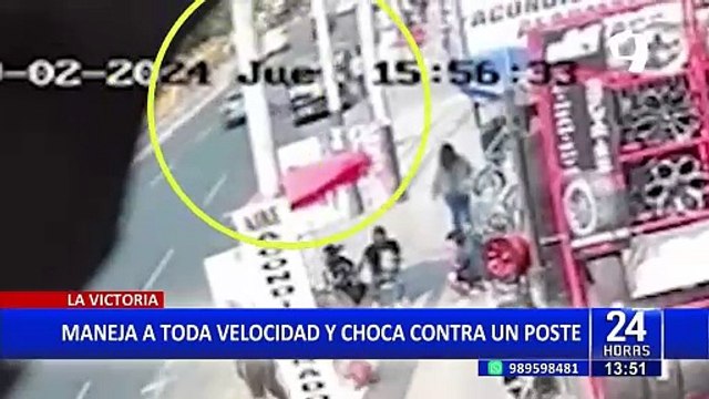 La Victoria: auto que realizaba presuntos piques ilegales termina impactándose contra poste