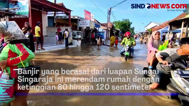 Sungai Singaraja Meluap, Ratusan Rumah di Cirebon, Jawa Barat Terendam Banjir