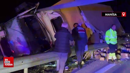 Manisa'da Devrilen kamyonda 1 kişi hayatını kaybetti