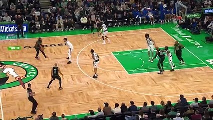 Brown wows with spin and LEFT-handed finish for Celtics