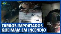 Carros importados queimam em incêndio em garagem de prédio de Montes Claros