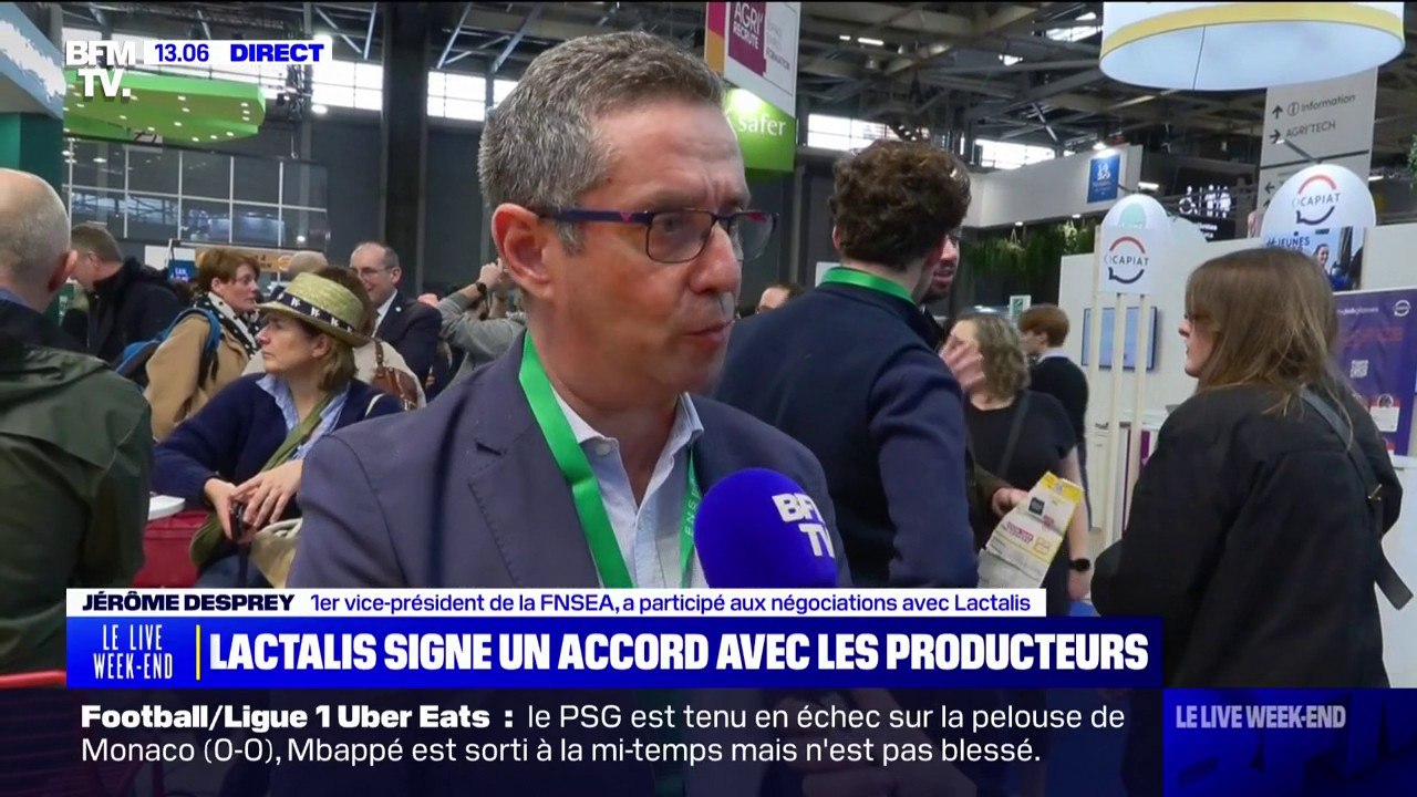 "Ça va dans le bon sens": Jérôme Desprey, vice-président de la FNSEA, se réjouit de l'accord trouvé avec Lactalis