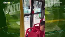 Taxista cogió a piedra un bus del Sitp en el occidente de Bogotá