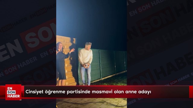 Cinsiyet öğrenme partisinde masmavi olan anne adayı