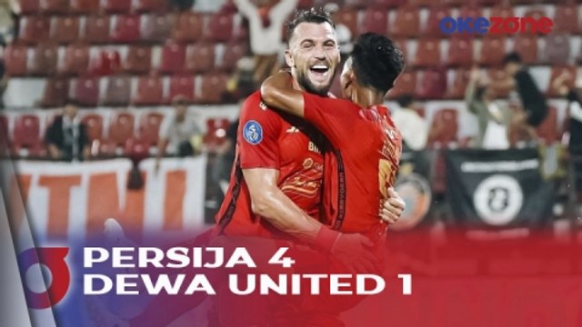Highlight Liga 1 2023-2024 : Persija Jakarta Hajar Dewa United 4-1, Marko Simic dan Ryo Matsumura Borong Dua Gol