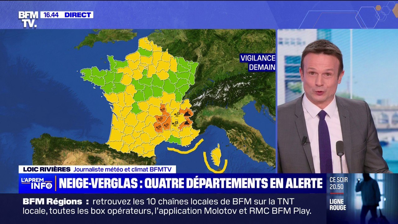 Quatre départements en vigilance orange pour neige-verglas et deux pour avalanches