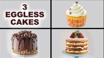 3 Eggless Cakes | Chocolate Brownie Cake। Vanilla Sponge Cake । Orange Cup Cake By Chef Garima Gupta (1)