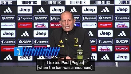 Football's losing an extraordinary player - Allegri on Pogba's doping ban