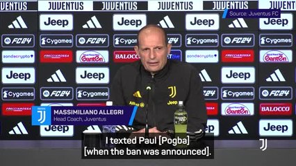 Download Video: Football's losing an extraordinary player - Allegri on Pogba's doping ban