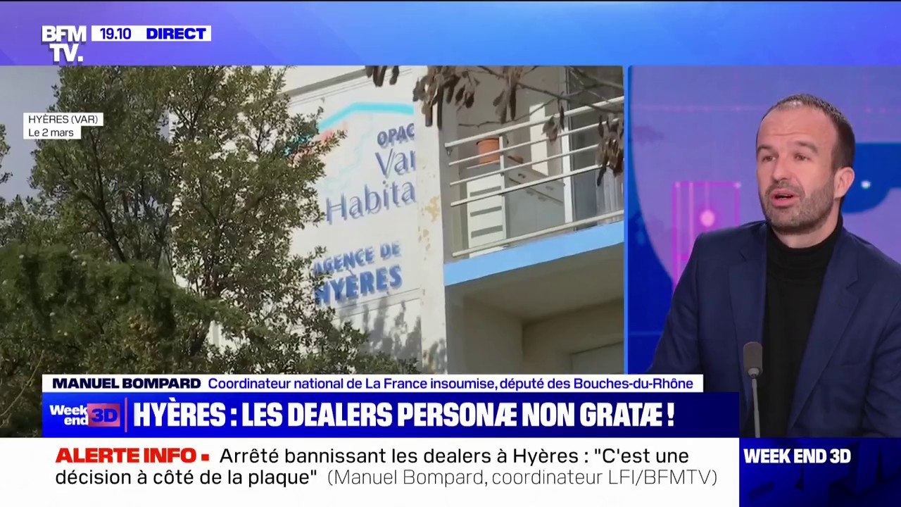 "C'est une décision à côté de la plaque": Manuel Bompard réagit à l'arrêté interdisant la circulation de dealers marseillais à Hyères, dans le Var