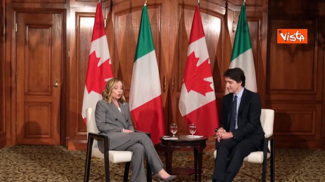 G7, Meloni scherza con Trudeau: Al prossimo incontro devi parlare italiano e lui: Grazie