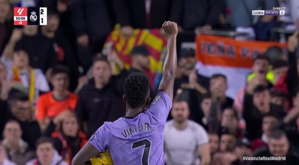 Vinicius Jr réduit l'écart et envoie un message aux supporters de Valence