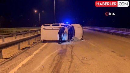 Takla atan araç 50 metre sürüklendi: 1'i ağır 4 yaralı