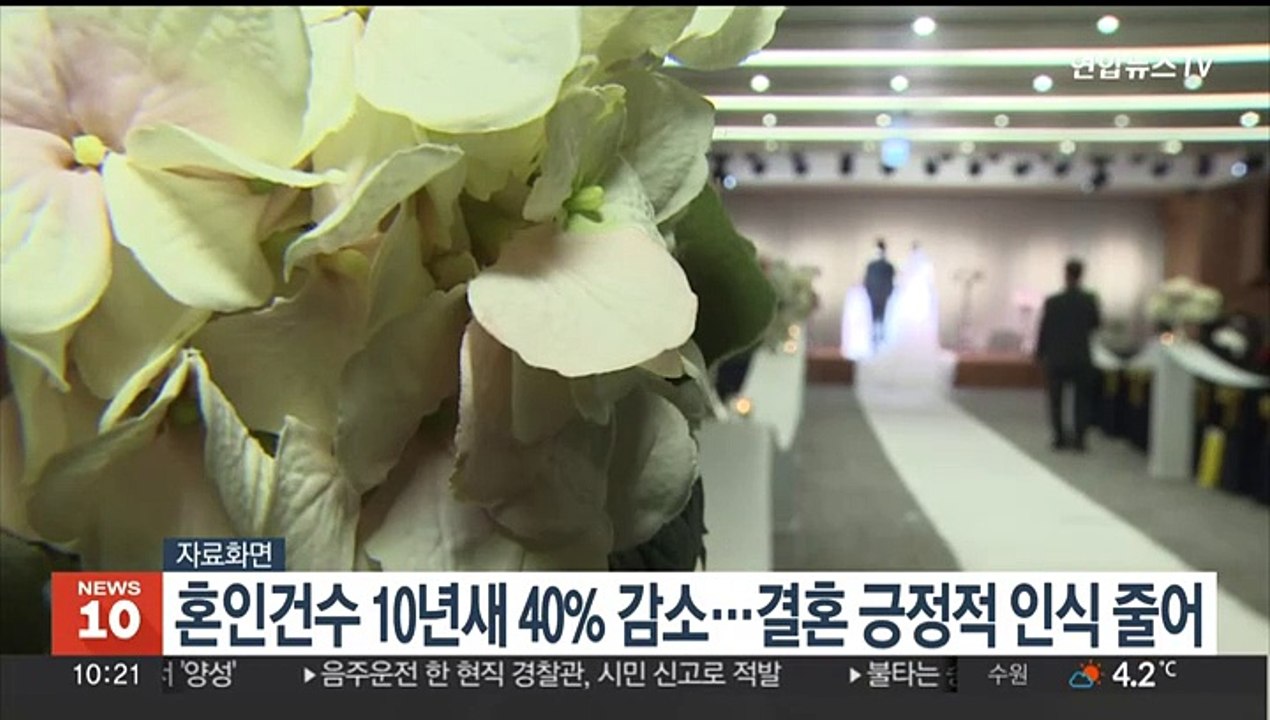 혼인건수 10년새 40% 감소…결혼 긍정적 인식 줄어