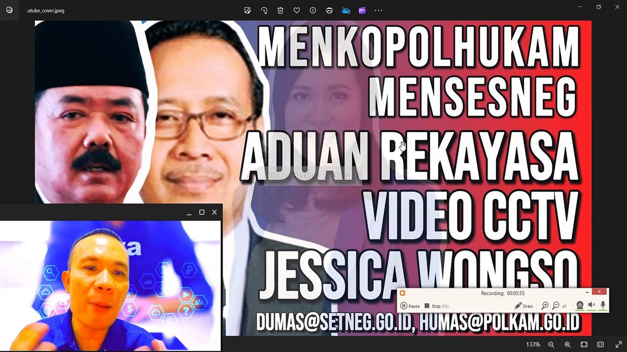ADUAN KE SETNEG DAN KEMENKOPOLHUKAM: REKAYASA VIDEO CCTV JESSICA WONGSO OLEH MUHAMMAD NUH AL-AZHAR